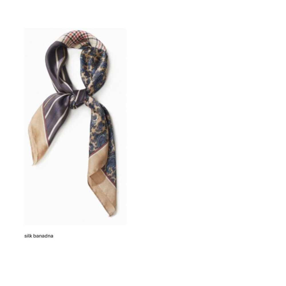 Check Paisley Silk Bandana